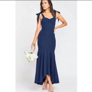 Show Me Your Mumu Navy Barcelona Ruffle Gown